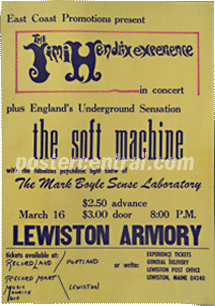 Jimi Hendrix experience and the soft machine poster